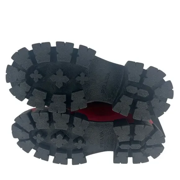 Prada Patent Leather Monolith Booties in Rosso Red - Picture 16 of 16